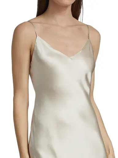 L'Agence Women's Serita Silk Slip Maxi Dress - Champagne - Size 10 | Thumbnail 6