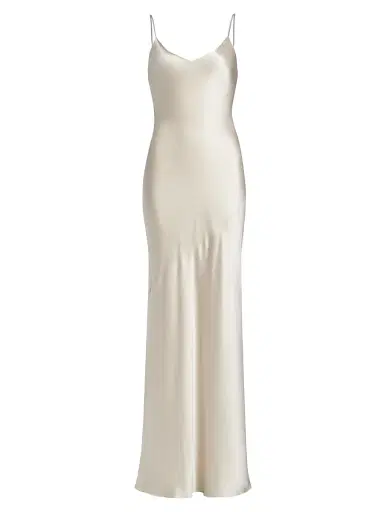 L'Agence Women's Serita Silk Slip Maxi Dress - Champagne - Size 10 | Thumbnail 1