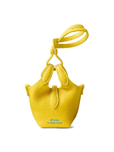 Polo Ralph Lauren Women's Shiny Drum Pebbled Leather Bag Charm | Thumbnail 2 Polo Ralph Lauren Women's Shiny Drum Pebbled Leather Bag Charm | Thumbnail 2