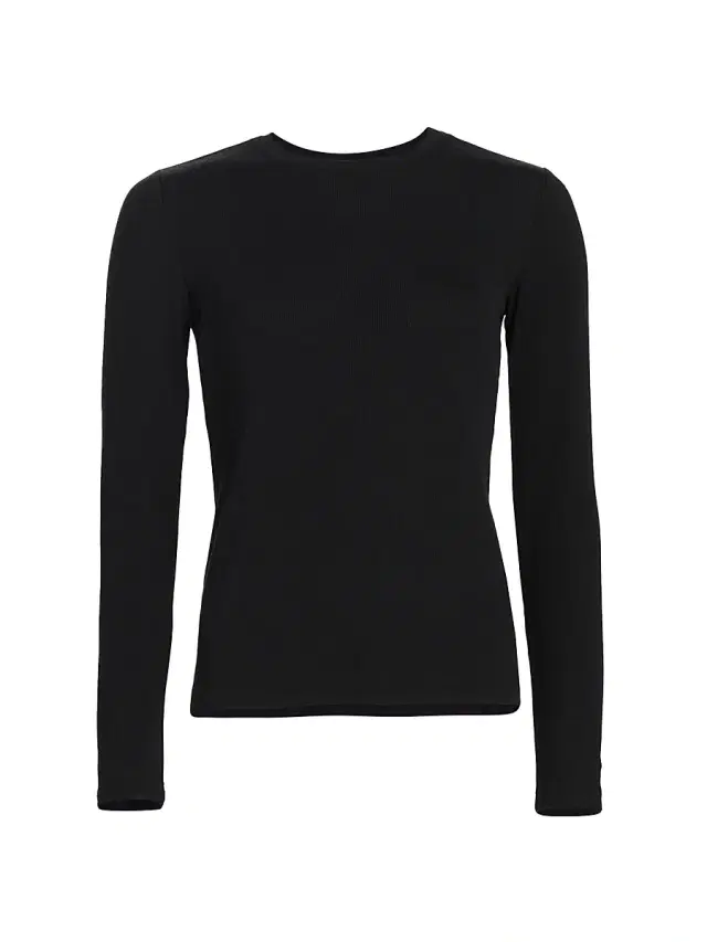 Women's Tess Rib-Knit Crewneck T-Shirt - Black