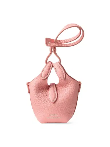 Polo Ralph Lauren Women's Shiny Drum Pebbled Leather Bag Charm | Thumbnail 3