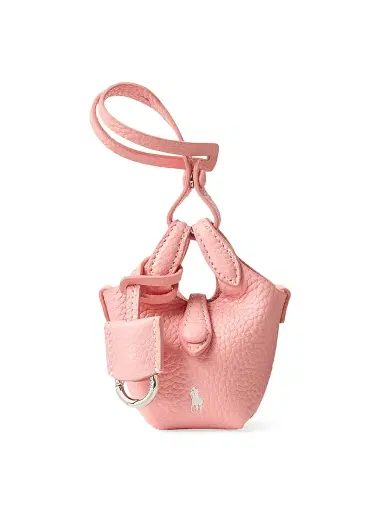 Polo Ralph Lauren Women's Shiny Drum Pebbled Leather Bag Charm | Thumbnail 1