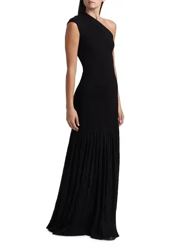 Proenza Schouler Women's Cora Pleated Crepe Chiffon Dress - Black | Thumbnail 4 Proenza Schouler Women's Cora Pleated Crepe Chiffon Dress - Black | Thumbnail 4