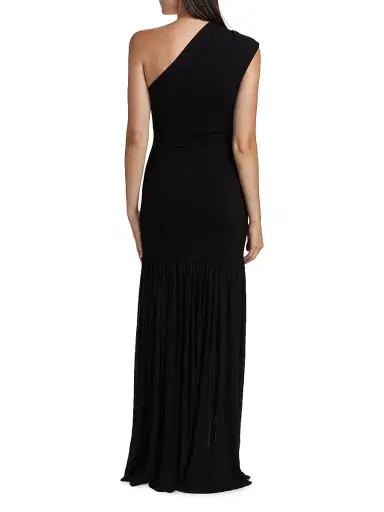 Proenza Schouler Women's Cora Pleated Crepe Chiffon Dress - Black | Thumbnail 5 Proenza Schouler Women's Cora Pleated Crepe Chiffon Dress - Black | Thumbnail 5