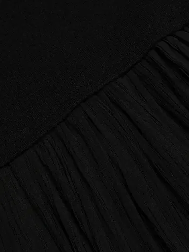 Proenza Schouler Women's Cora Pleated Crepe Chiffon Dress - Black | Thumbnail 7 Proenza Schouler Women's Cora Pleated Crepe Chiffon Dress - Black | Thumbnail 7