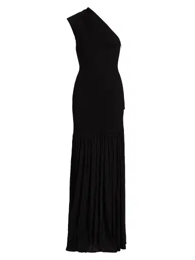 Proenza Schouler Women's Cora Pleated Crepe Chiffon Dress - Black | Thumbnail 1 Proenza Schouler Women's Cora Pleated Crepe Chiffon Dress - Black | Thumbnail 1