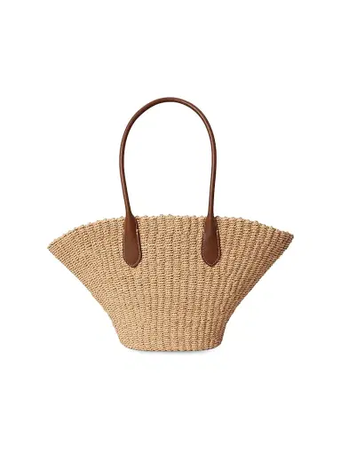 Polo Ralph Lauren Women's Bellport Raffia Basket Tote Bag | Thumbnail 4
