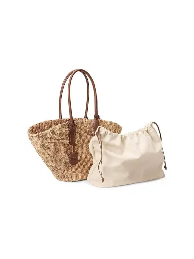Polo Ralph Lauren Women's Bellport Raffia Basket Tote Bag | Thumbnail 5