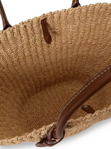 Polo Ralph Lauren Women's Bellport Raffia Basket Tote Bag | Thumbnail 6