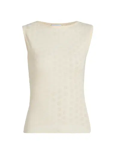TANYA TAYLOR Women's Charlisa Cotton-Blend Knit Top - Cream - Size XL | Thumbnail 1 TANYA TAYLOR Women's Charlisa Cotton-Blend Knit Top - Cream - Size XL | Thumbnail 1