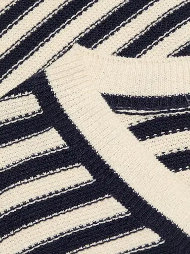 TANYA TAYLOR Women's Ashby Striped Cotton-Blend Sweater - Cream Maritime Blue Multi - Size XL | Thumbnail 7 TANYA TAYLOR Women's Ashby Striped Cotton-Blend Sweater - Cream Maritime Blue Multi - Size XL | Thumbnail 7
