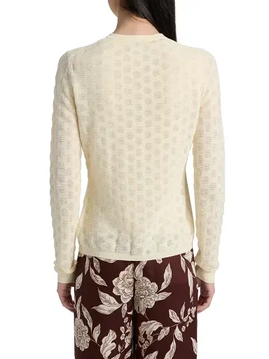 TANYA TAYLOR Women's Tori Polka Dot Cotton Cotton-Blend Cardigan - Cream - Size XL | Thumbnail 5 TANYA TAYLOR Women's Tori Polka Dot Cotton Cotton-Blend Cardigan - Cream - Size XL | Thumbnail 5