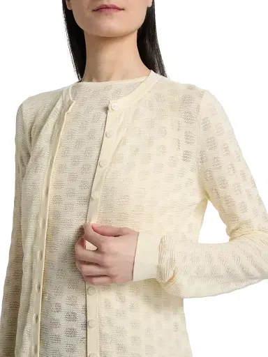 TANYA TAYLOR Women's Tori Polka Dot Cotton Cotton-Blend Cardigan - Cream - Size XL | Thumbnail 6 TANYA TAYLOR Women's Tori Polka Dot Cotton Cotton-Blend Cardigan - Cream - Size XL | Thumbnail 6