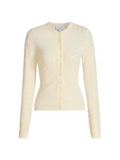TANYA TAYLOR Women's Tori Polka Dot Cotton Cotton-Blend Cardigan - Cream - Size XL | Thumbnail 1 TANYA TAYLOR Women's Tori Polka Dot Cotton Cotton-Blend Cardigan - Cream - Size XL | Thumbnail 1