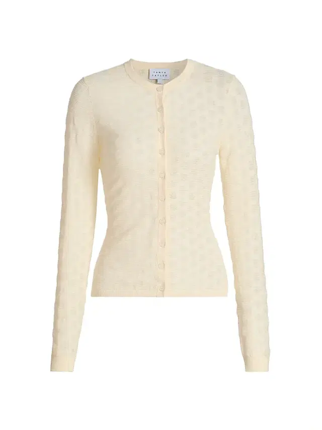 Women's Tori Polka Dot Cotton Cotton-Blend Cardigan - Cream