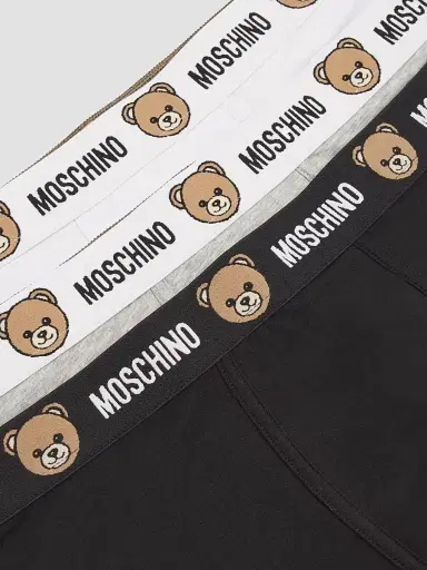 MOSCHINO Men's 3-Pack New Bear Stretch Jersey Briefs - Multi Black | Thumbnail 2