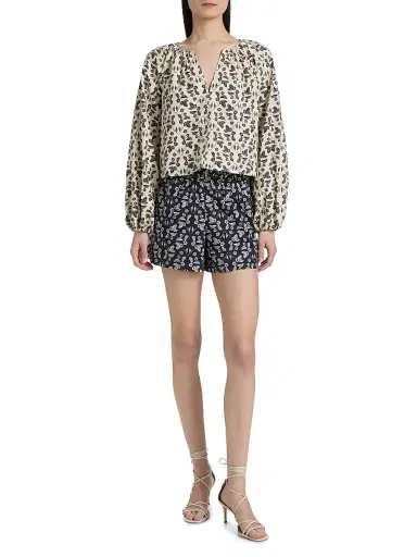 TANYA TAYLOR Women's Adelina Floral Cotton Poplin Top | Thumbnail 2 TANYA TAYLOR Women's Adelina Floral Cotton Poplin Top | Thumbnail 2