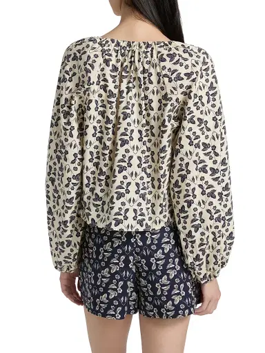 TANYA TAYLOR Women's Adelina Floral Cotton Poplin Top | Thumbnail 5 TANYA TAYLOR Women's Adelina Floral Cotton Poplin Top | Thumbnail 5