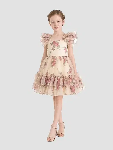 Tulleen Little Girl's & Girl's Rosavine Dress - Cream | Thumbnail 3 Tulleen Little Girl's & Girl's Rosavine Dress - Cream | Thumbnail 3