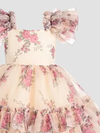 Tulleen Little Girl's & Girl's Rosavine Dress - Cream | Thumbnail 4 Tulleen Little Girl's & Girl's Rosavine Dress - Cream | Thumbnail 4