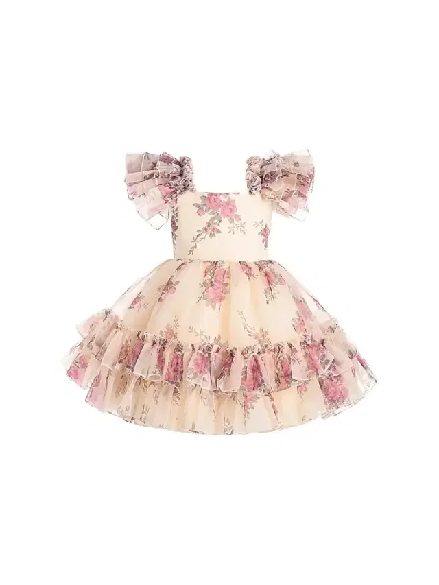 Tulleen Little Girl's & Girl's Rosavine Dress - Cream