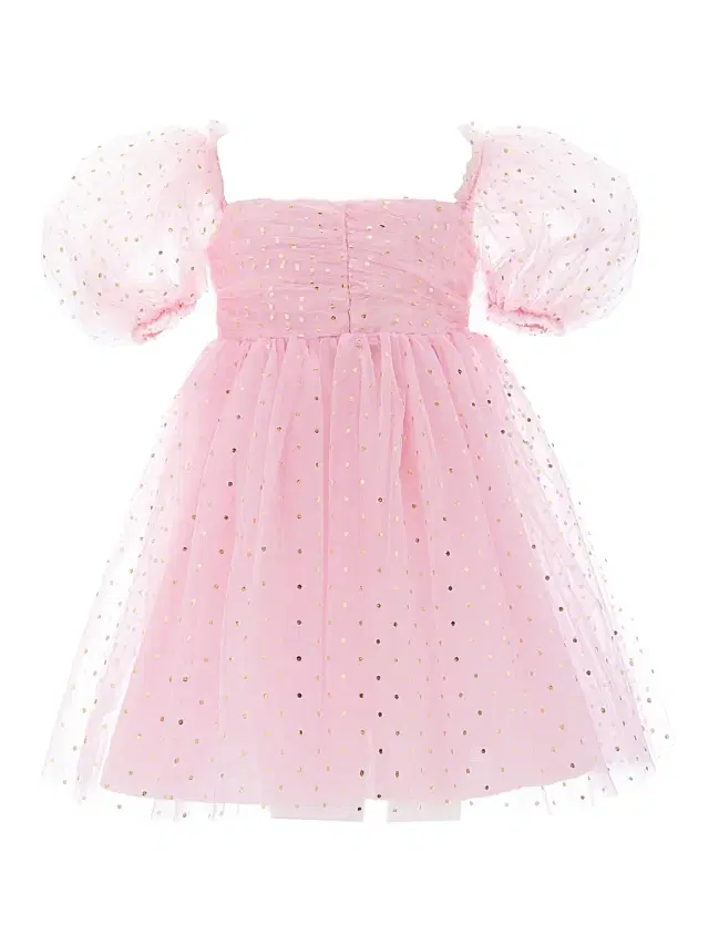 Mimi Tutu Little Girl's & Girl's Tulle Puff Sleeve Dress - Pink