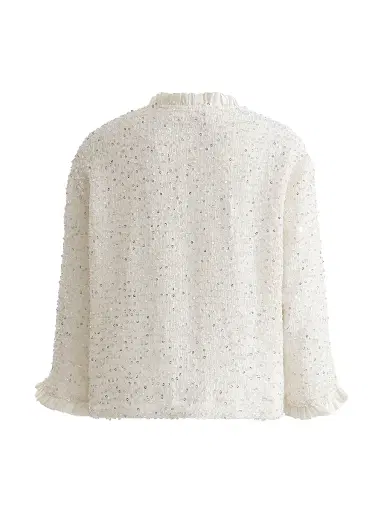 Tulleen Little Girl's & Girl's Sequin Tweed Jacket | Thumbnail 2 Tulleen Little Girl's & Girl's Sequin Tweed Jacket | Thumbnail 2