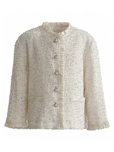 Tulleen Little Girl's & Girl's Sequin Tweed Jacket | Thumbnail 1 Tulleen Little Girl's & Girl's Sequin Tweed Jacket | Thumbnail 1
