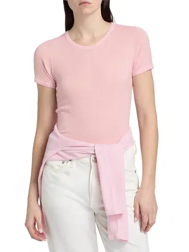 MAJESTIC FILATURES Women's Cashmere Short-Sleeve Tee - Blossom - Size Large | Thumbnail 3