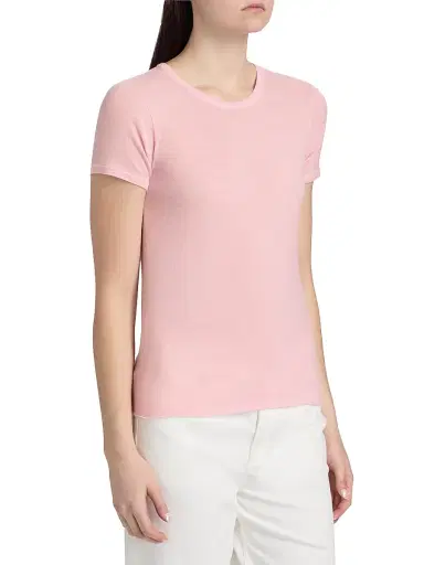 MAJESTIC FILATURES Women's Cashmere Short-Sleeve Tee - Blossom - Size Large | Thumbnail 4
