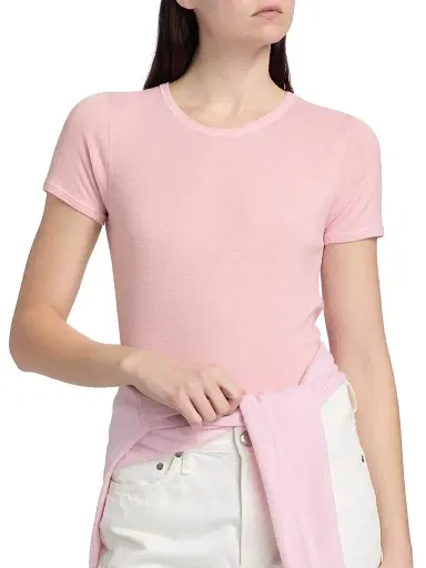 MAJESTIC FILATURES Women's Cashmere Short-Sleeve Tee - Blossom - Size Large | Thumbnail 6