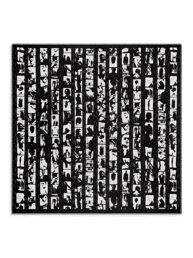 Givenchy Men's Shawl in Modal with Photographic Negative Print - Black