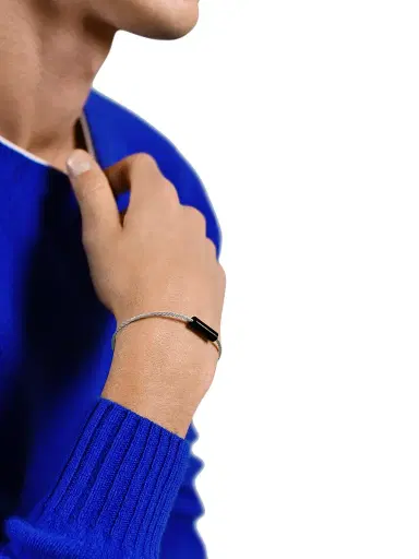 Le Gramme Men's 5G Brushed Ceramic Cable Bracelet - Brushed Black | Thumbnail 4 Le Gramme Men's 5G Brushed Ceramic Cable Bracelet - Brushed Black | Thumbnail 4