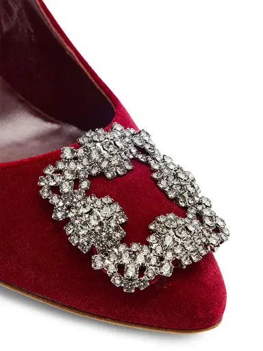 Manolo Blahnik Women's Hangisi Crystal-Embellished Buckle Pumps | Thumbnail 6
