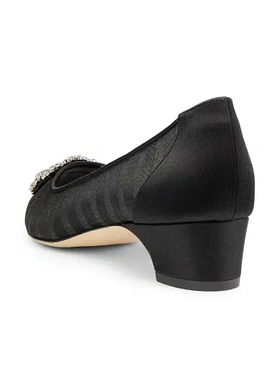 Manolo Blahnik Women's Hangisila Jewel Buckle Pumps - Grey Black - Size 6 | Thumbnail 3