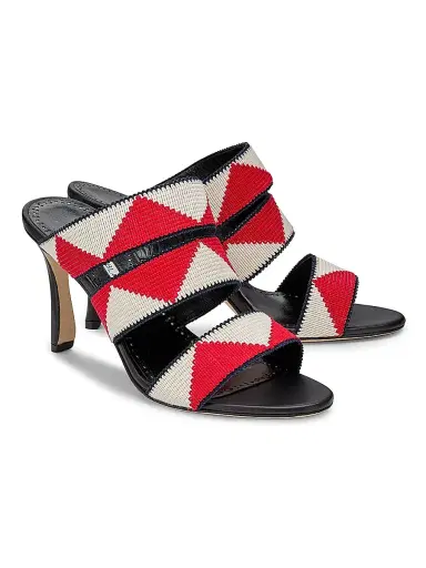 Manolo Blahnik Women's Capro Chevron Sandals | Thumbnail 2