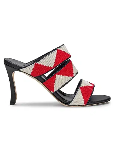 Manolo Blahnik Women's Capro Chevron Sandals | Thumbnail 1