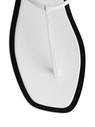 TOTEME Women's Purist T-Strap Nappa Leather Sandals - White Black - Size 12 | Thumbnail 4 TOTEME Women's Purist T-Strap Nappa Leather Sandals - White Black - Size 12 | Thumbnail 4