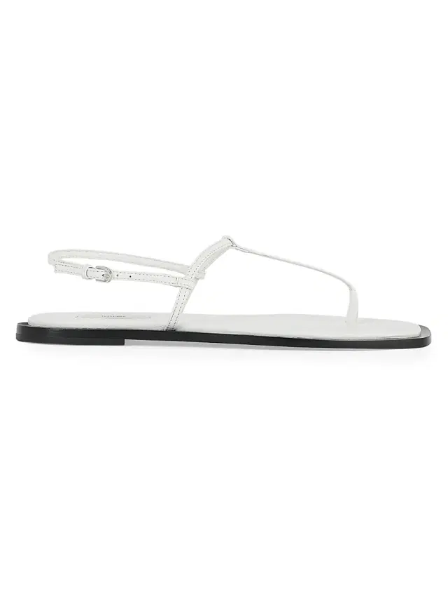 Toteme Women's Purist T-Strap Nappa Leather Sandals - White Black
