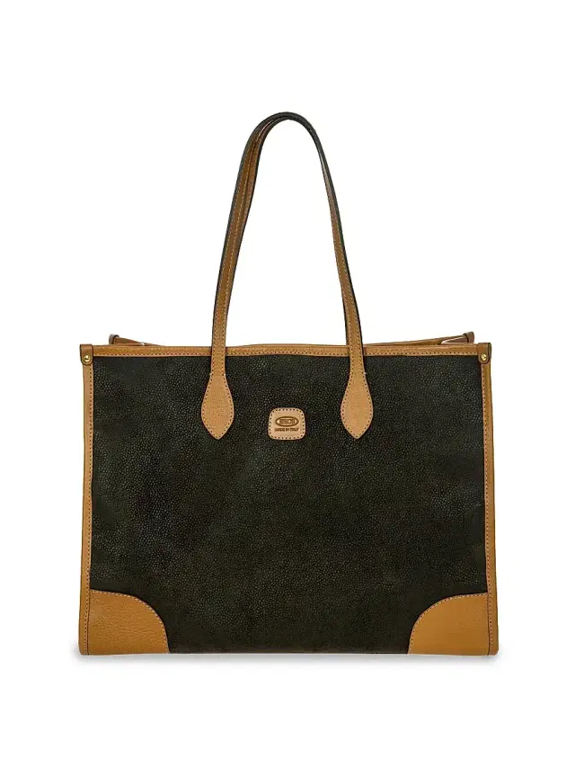 Men's Life Faux-Suede Tote Bag - Olive