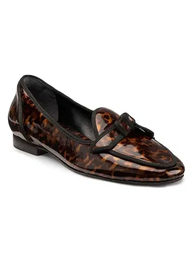 Alexandre Birman Women's Tortoise-Leather Loafers - Nut | Thumbnail 2