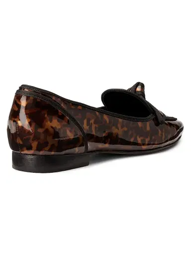 Alexandre Birman Women's Tortoise-Leather Loafers - Nut | Thumbnail 3