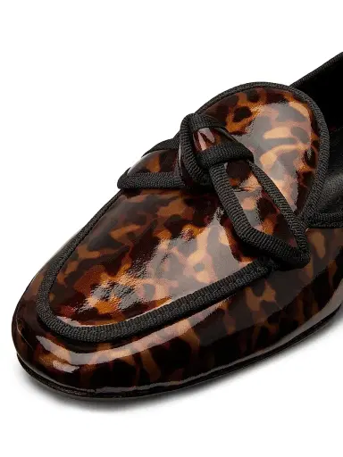 Alexandre Birman Women's Tortoise-Leather Loafers - Nut | Thumbnail 6