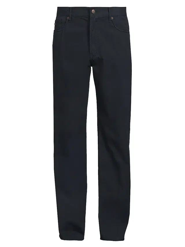 Men's 5-Pocket Cotton Straight-Leg Pants - Navy