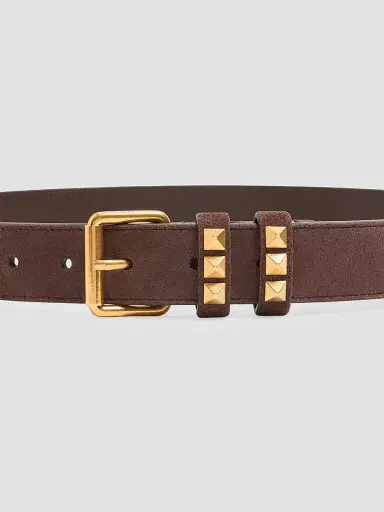 Valentino Garavani Women's Flaneuse Belt in Suede 30MM - Brown - Size Medium | Thumbnail 4