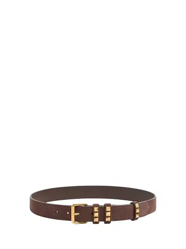 Valentino Garavani Women's Flaneuse Belt in Suede 30MM - Brown - Size Medium | Thumbnail 1