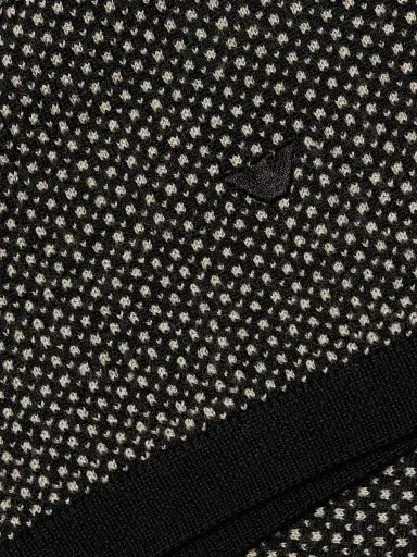 Emporio Armani Men's Micro Dot Short-Sleeve Crewneck Sweater - Black - Size XL | Thumbnail 7