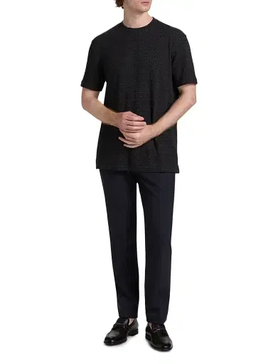 Giorgio Armani Men's Geo Pattern Jersey T-Shirt | Thumbnail 2 Giorgio Armani Men's Geo Pattern Jersey T-Shirt | Thumbnail 2