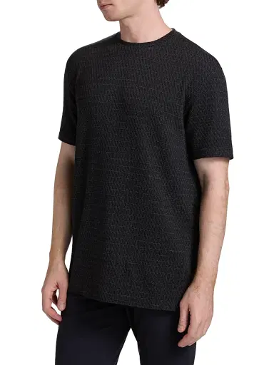 Giorgio Armani Men's Geo Pattern Jersey T-Shirt | Thumbnail 4 Giorgio Armani Men's Geo Pattern Jersey T-Shirt | Thumbnail 4