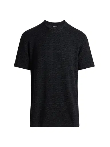 Giorgio Armani Men's Geo Pattern Jersey T-Shirt | Thumbnail 1 Giorgio Armani Men's Geo Pattern Jersey T-Shirt | Thumbnail 1